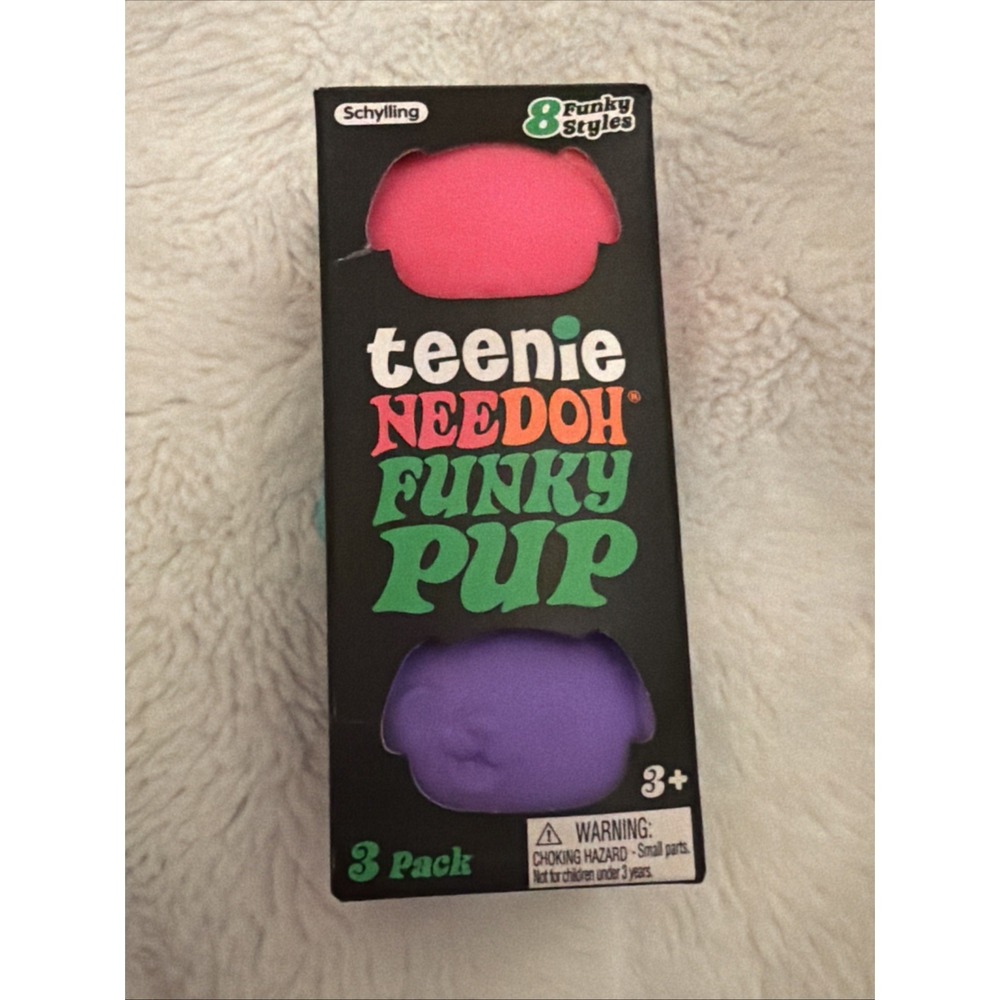 Needoh Teenie Funky Pup Ball Set of 3 Tactile Nee Doh NEW Schylling Sealed NEW